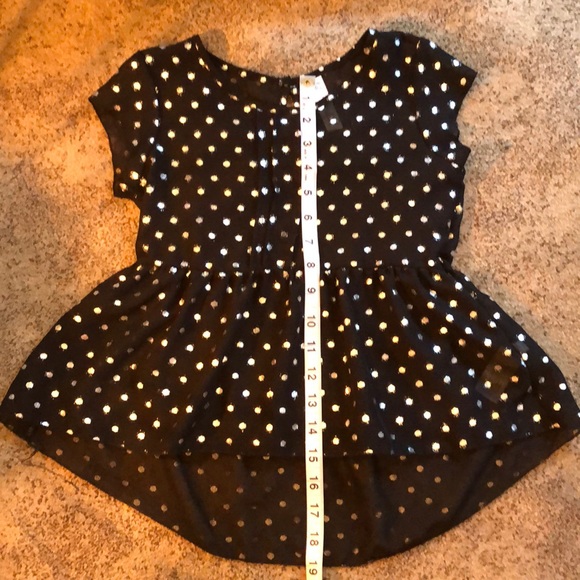 Girls black top with metallic dots. - Picture 3 of 5